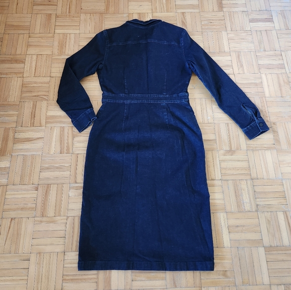 ANN TAYLOR Denim Safari Style Midi Dress Size 6 - Picture 2 of 4